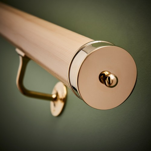 Brass effect handrail end - , cap