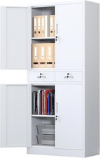 White Metal Storage Cupboard