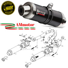 Mivv Kawasaki Z 1000 2008 08 Exhaust Motorcycle 2 Slip-On Gp Black Approved