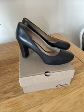 Clarks Ladies Leather Black Shoes Cabin Crew Size 7.5