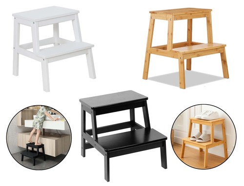 Bamboo step stool - stool, wooden