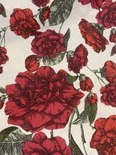 LAURA  ASHLEY ROSELIE CRANBERRY Fabric Per 1M