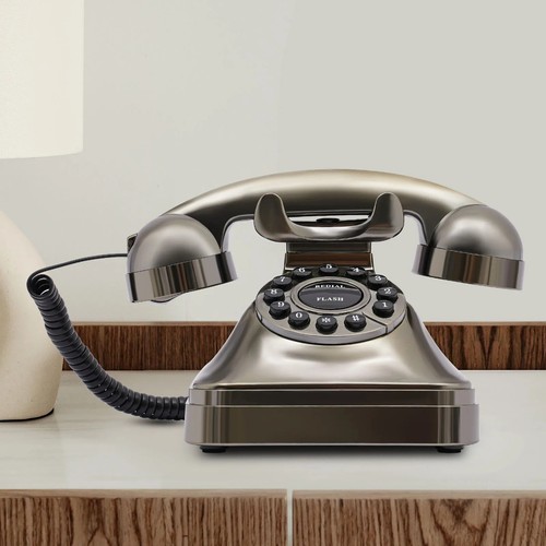 Vintage style corded phone old - phone,