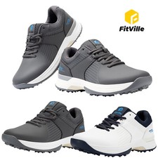 FitVille Mens Golf Shoes Extra Wide Fit Casual Sneakers Water Resistant Non Slip