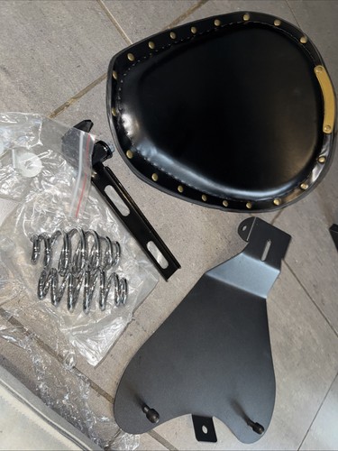 Black leather bobber - black, seat