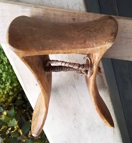 Vintage african wood pillow - african,