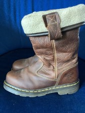 Dr Martens Rosa Steel Toe Sherpa Fur Lined Mid Calf Work Farm Rigger Boots Uk 5
