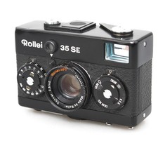 Rollei 35 SE Compact 35mm Black Film Camera - HFT 40mm f/2.8 Sonnar Lens + ,M...