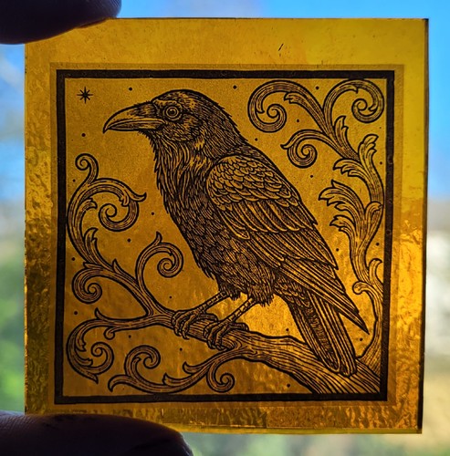 Stained glass crow traditional - stained,