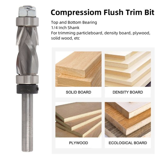 Compressiom flush trim bit 4 - flush, 1/4