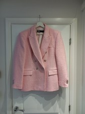 Zara Rose Pink Boucle Blazer