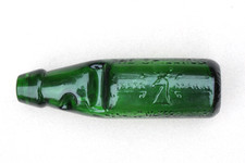 VINTAGE SHILLING AERATED WATER FACTORY KIMBERLEY SA 6oz DARK GREEN CODD BOTTLE