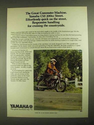1972 yamaha cs5 - yamaha, 200cc