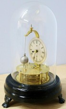 Antique Mystery Conical Rotary Ball Pendulum Brass Skeleton Mantle Clock