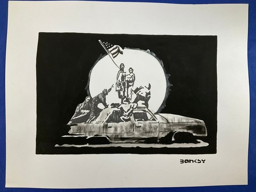 Banksy painting drawing - banksy,