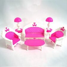 LOVELY PINK 12" FASHION DOLL HOUSE SIZED PLASTIC BEDROOM or LIVING FURNITURE