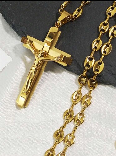 Gold crucifix pendant for - gold,