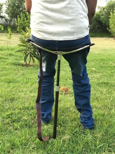Leather shooting stick with - stick,