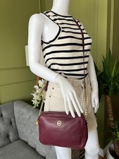 Michael Kors Crossbody Bag Leather Burgundy Camera Shoulder Bag