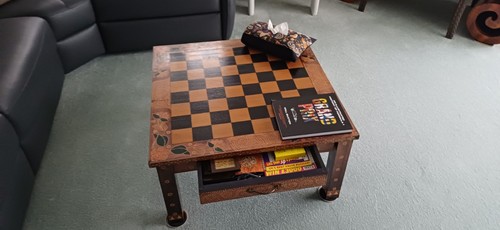 Indonesian chess coffee table - indonesian,