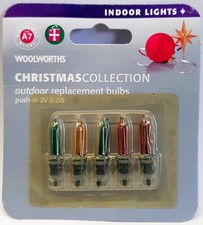 Woolworths 5 X Spare Multi Coloured Bulb Lamp Christmas Fairy Lights Code A7