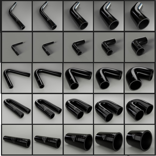 Black silicone hose - hose, elbow