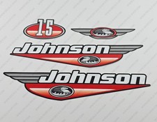 Johnson 15 HP 1999-2000 Outboard Engine Decals Sticker Set Red 15HP