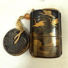 Inro Antique Edo Gold Makie