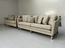 Pair of Duresta "Trafalgar" 2.5 & 3-Seat Sofas - In Woven Linen - RRP £14,000