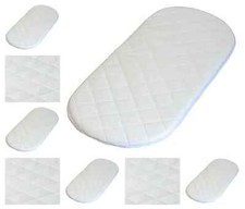 Quilted Pram Mattress Moses Basket/Soft & Breathable Oval Shaped (66x28x4cm)