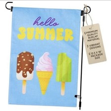 2 Set Garden Flags for Outside Size 12.5 x 18 Inch – Double-Sided Ice Summer