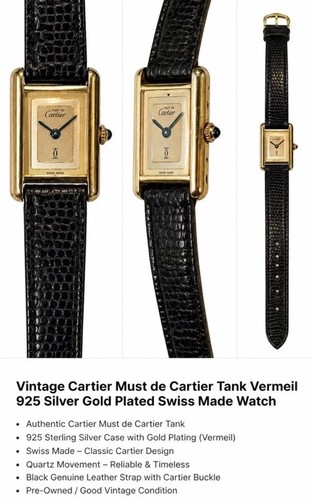 Cartier tank must watch - cartier, de