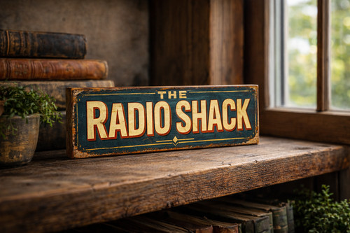 Radio sign shack - sign,