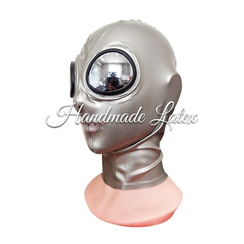 Silver latex sunglasses - sunglasses, hood