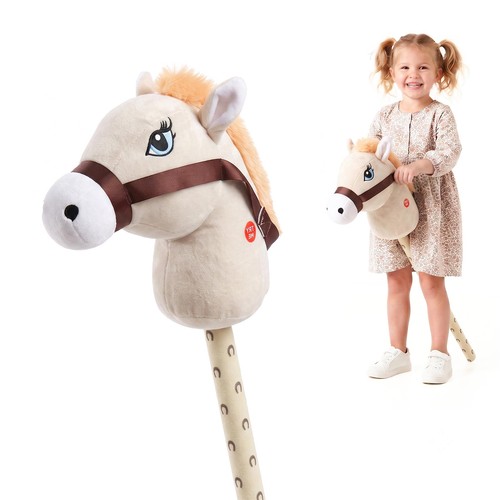 Cream hobby horse stick - cream,