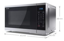 Sharp YC-MG252AU-B Microwave Oven with Grill 900w/1000w Eco Function Silver