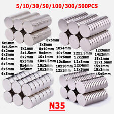 Round Disc NdFeB Magnets Dia 6mm-15mm Thick 1mm-10mm Super Strong Rare Earth N35