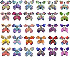 40 Wind Up Butterfly for Greeting Cards - Nature Design - Magic Flying Toy Prank