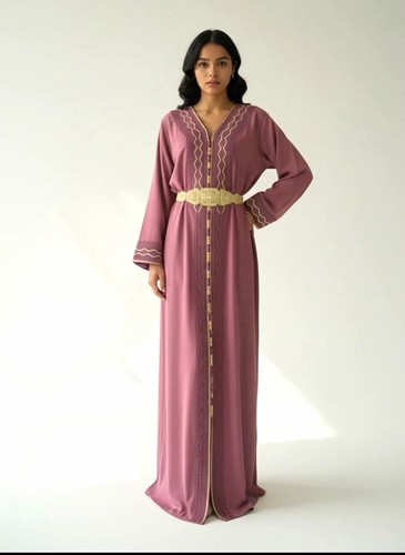 Women pink moroccan kaftan - pink,