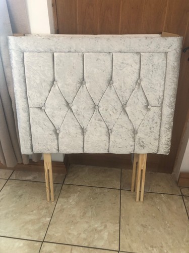 Grey silver single - , headboard