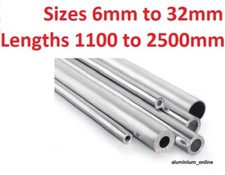 ALUMINIUM ROUND TUBE 6mm, 8mm 10mm 13mm 16mm 19mm 22mm 25mm 29mm 32mm 