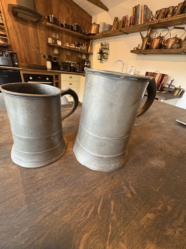 French copper measuring jugs - copper, jugs.