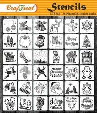 36 X Christmas Stencils Set By