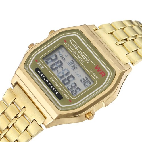 Unisex led digital watch gold - led,