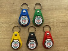 Brand new synthetic leather Liverpool keyring with shopping trolley token
