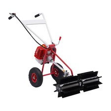 2-stroke Gas Power Sweeper Broom Lawn Snow Street Brush Floor Sweeper 43CC 1.7HP