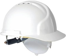 JSP Mk7 Vented Safety Helmet with Retractaspec Visor – Slip Ratchet – White PPE