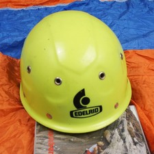 Edelrid - 48-54cm - 1990 Vintage Climbing Helmet Neon Green Junior 350g 90s