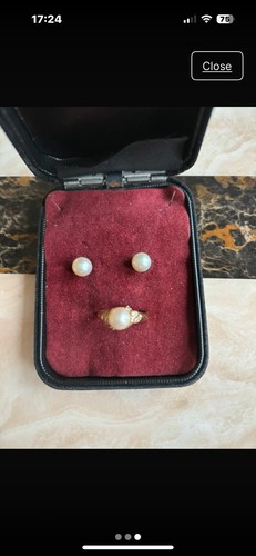 Cultured pearls set ring is - cultured,