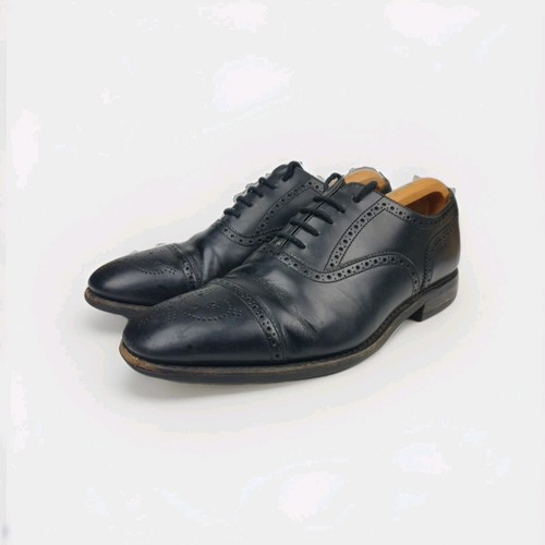 Loake black leather brogue - leather,